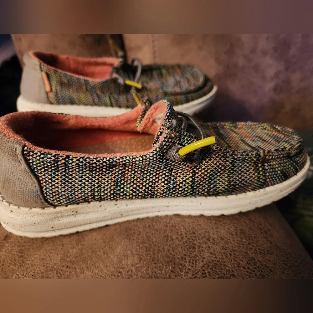 Hey Dude Pink Moccasins Comfortable Slip-On Shoes